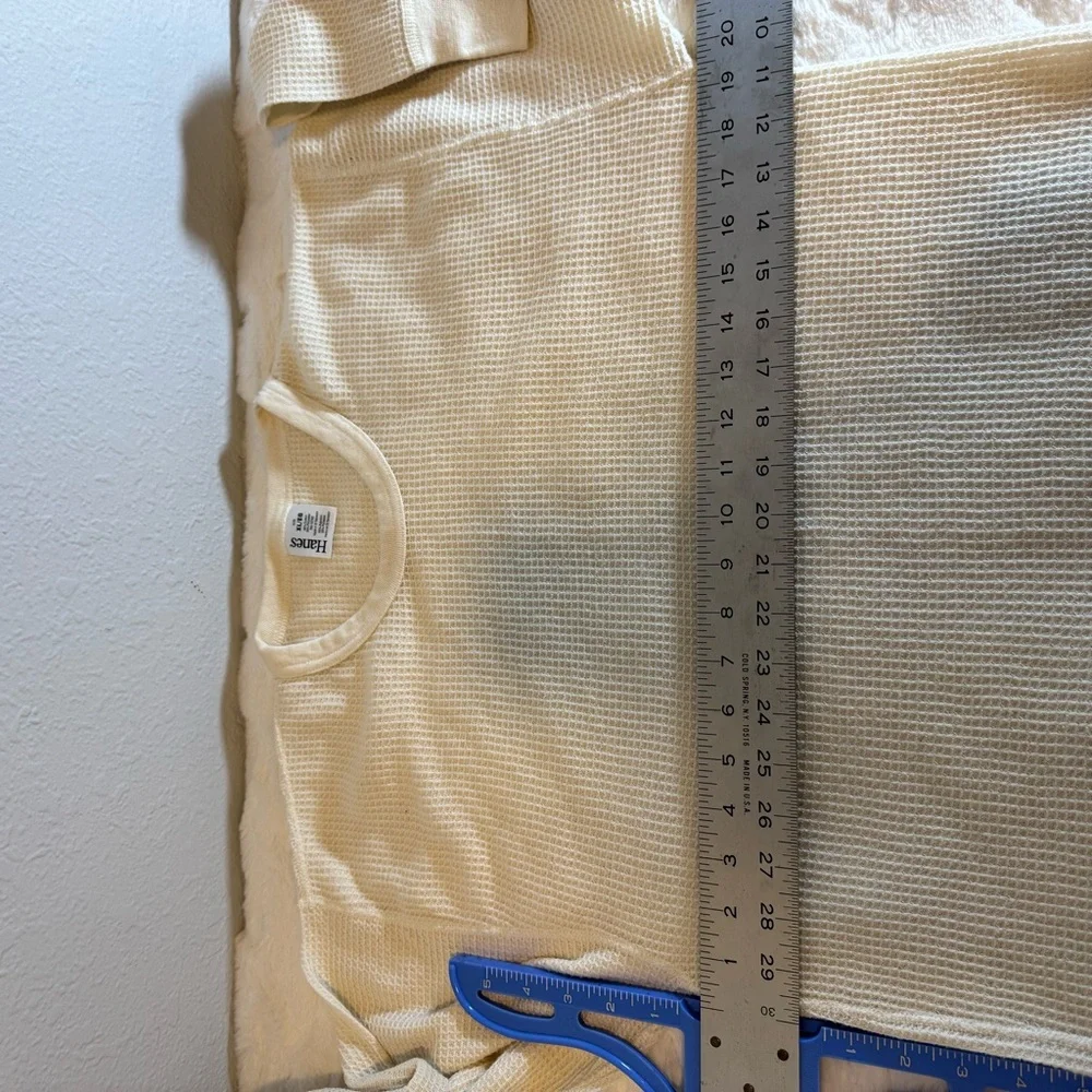 Hanes Cream Long Sleeve Thermal Shirt XL - Picture 6 of 6